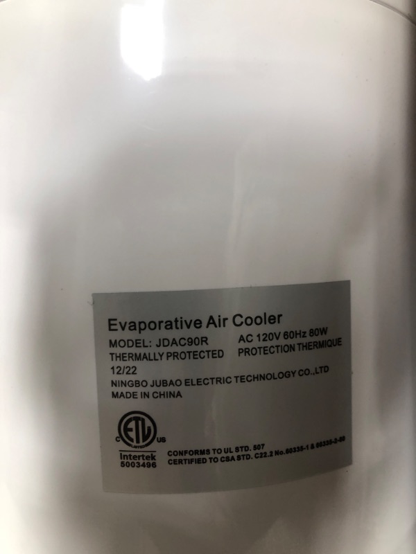 Photo 1 of 42-INCH Evaporative Air Cooler, SKYICE Windowless Portable Air Conditioner for Room w/ 3 Speeds & 4 Modes, Remote, 70°Oscillation & 12H Timer, Freestanding Personal Swamp Cooler Indoor Office Garage Silver & White