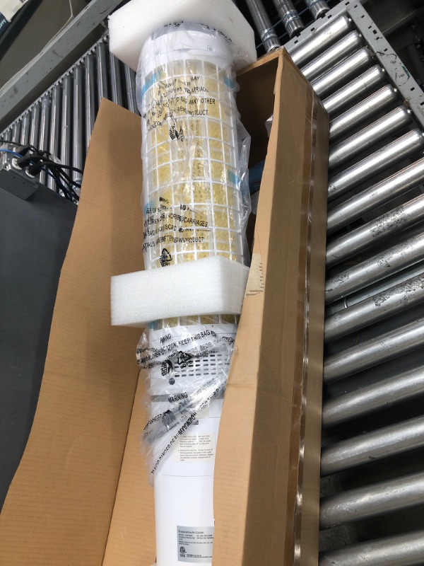 Photo 1 of 42-INCH Evaporative Air Cooler, SKYICE Windowless Portable Air Conditioner for Room w/ 3 Speeds & 4 Modes, Remote, 70°Oscillation & 12H Timer, Freestanding Personal Swamp Cooler Indoor Office Garage Silver & White