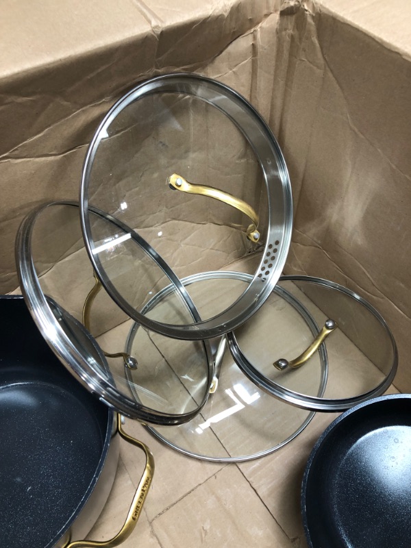Photo 4 of **USED, MINOR WEAR & TEAR**GENERIC SET OF POTS AND PANS WITH LIDS