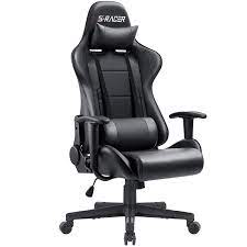 Photo 1 of **TEAR & WEAR, LOOSE HARDWARE**Furniwell Gaming Chair Racing Computer Chair Office Desk Chair Adjustable Swivel High Back Carbon Fiber Style Leather Executive Ergonomic Chair with Headrest and Lumbar Support (Black)
