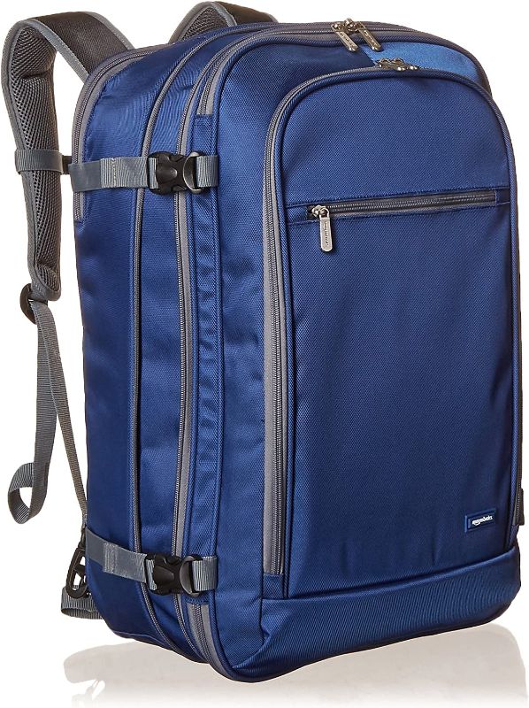 Photo 1 of **MINOR WEAR & TEAR**Amazon Basics Carry-On Travel Backpack - Navy Blue
