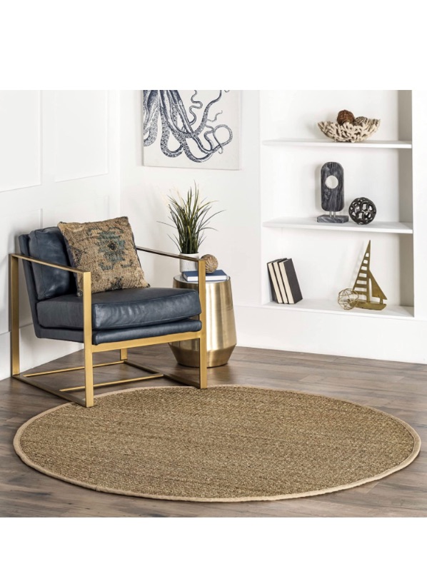 Photo 1 of nuLOOM Elijah Seagrass Natural Round Rug, 4' Round, Beige