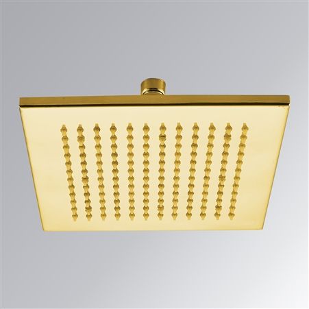 Photo 1 of 16" GOLD TONE SQUARE COLOR CHANGING LED RAIN SHOWER HEAD