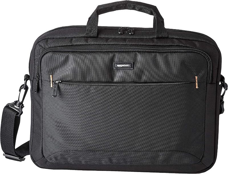 Photo 1 of Amazon Basics 15.6-Inch Laptop Computer and Tablet Shoulder Bag Carrying Case, Black
