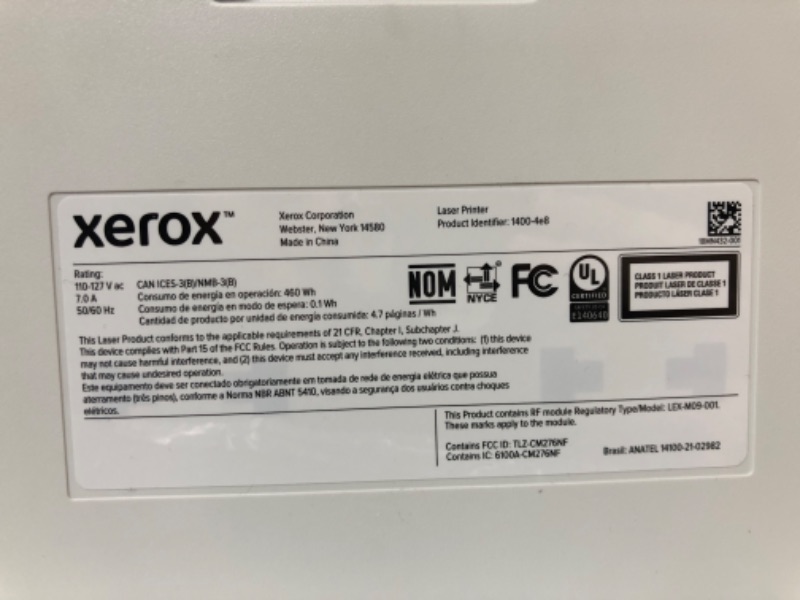 Photo 3 of Xerox B310/DNI Printer, Black and White Laser, Wireless
