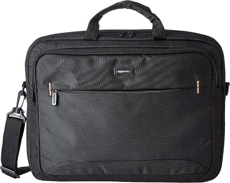 Photo 1 of Amazon Basics 17.3-Inch Laptop Case Bag, Fits Dell, HP, ASUS, Lenovo, MacBook Pro and more, Black
