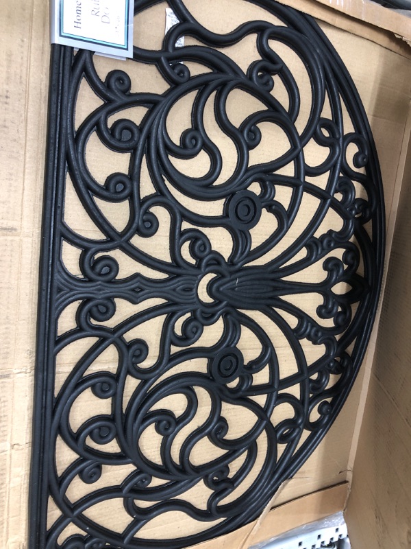 Photo 1 of DII Rubber Doormats Collection All Weather, 24x36, Wrought Iron Half Round 24x36" Wrought Iron Half Round
