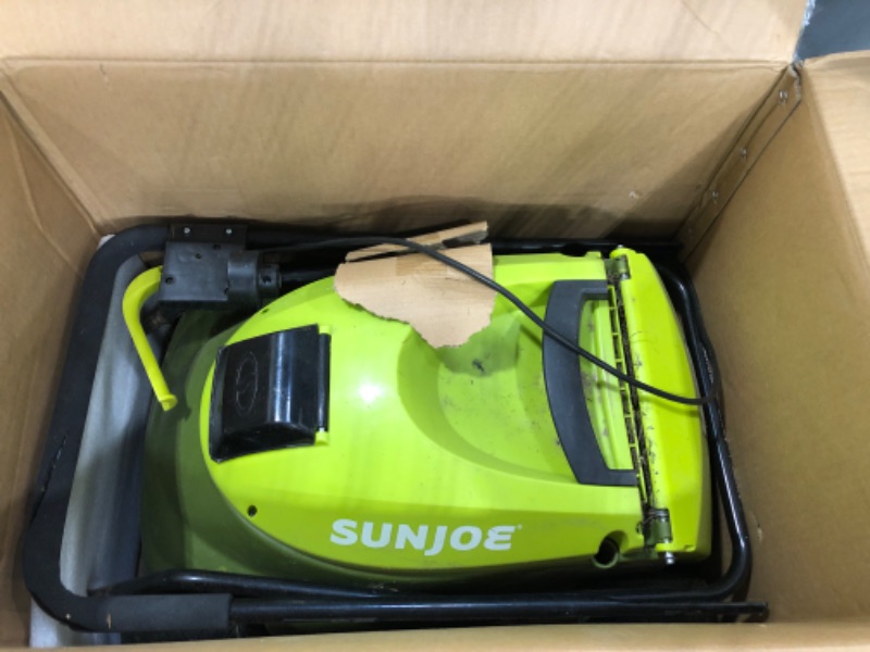 Photo 2 of ***PARTS ONLY*** Sun Joe MJ401E-PRO Electric Lawn Mower w/Collapsible Handle, 3-Position Height Control, 10.6-Gallon Bag and Side Discharge Chute, 14"/13 Amp, Green
