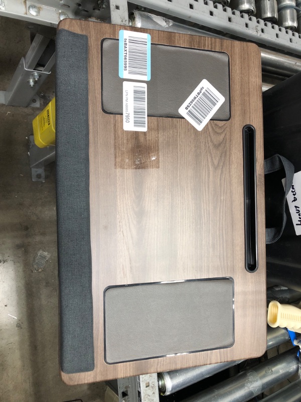 Photo 1 of Lap Desk, Kavalan Portable Laptop Desk with Pillow Cushion & Handle, Designed w/Tablet & Phone & Gadget Slot, Right & Left Handed Mousepad, Ergonomic Wrist Pad, Fit 17.3 inch Laptop, Cherry Wood
