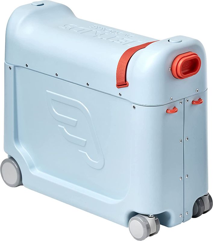 Photo 1 of **READ NOTES** 
JetKids by Stokke BedBox, Blue Sky - Kid's Ride-On Suitcase & In-Flight Bed - Help Your Child Relax & Sleep on the Plane - Approved by Many Airlines - Best for Ages 3-7
