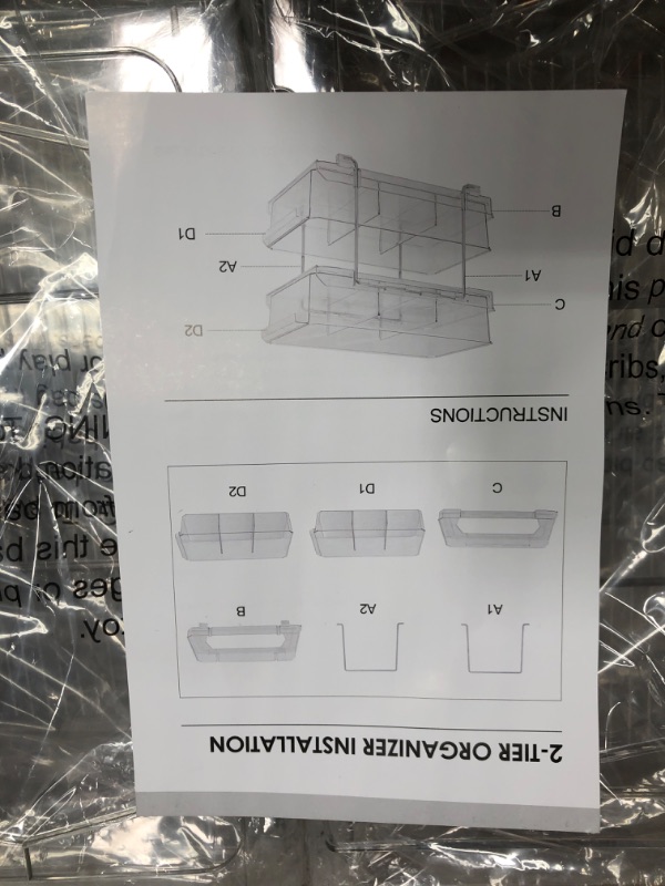 Photo 2 of 2 Tier Clear Organizer with Dividers, Multi-Purpose Slide-Out Storage Container, Bathroom Vanity Counter Organizing Tray, Under Sink Closet Organization, Kitchen Pantry Medicine Cabniet Storage Bins
