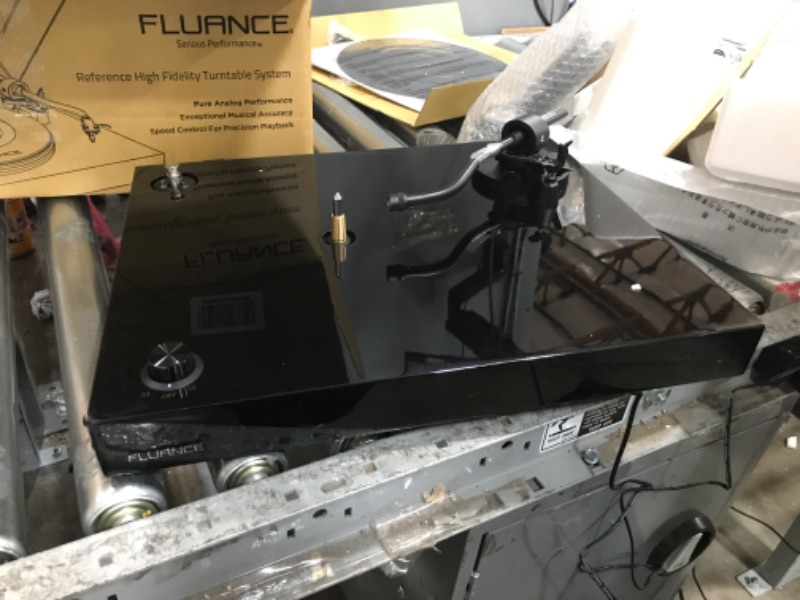 Photo 1 of Fluance RT82 Reference High Fidelity Vinyl Turntable Record Player with Ortofon OM10 Cartridge, Speed Control Motor, High Mass MDF Wood Plinth, Vibration Isolation Feet - Piano Black