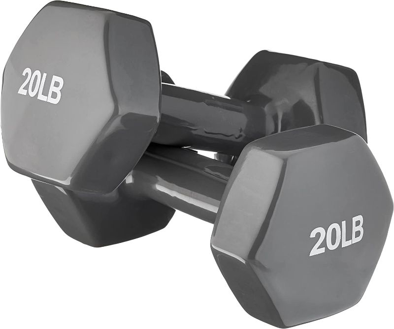 Photo 1 of Amazon Basics Vinyl Coated Hand Weight Dumbbell Pair, Set of 2 20LBS
