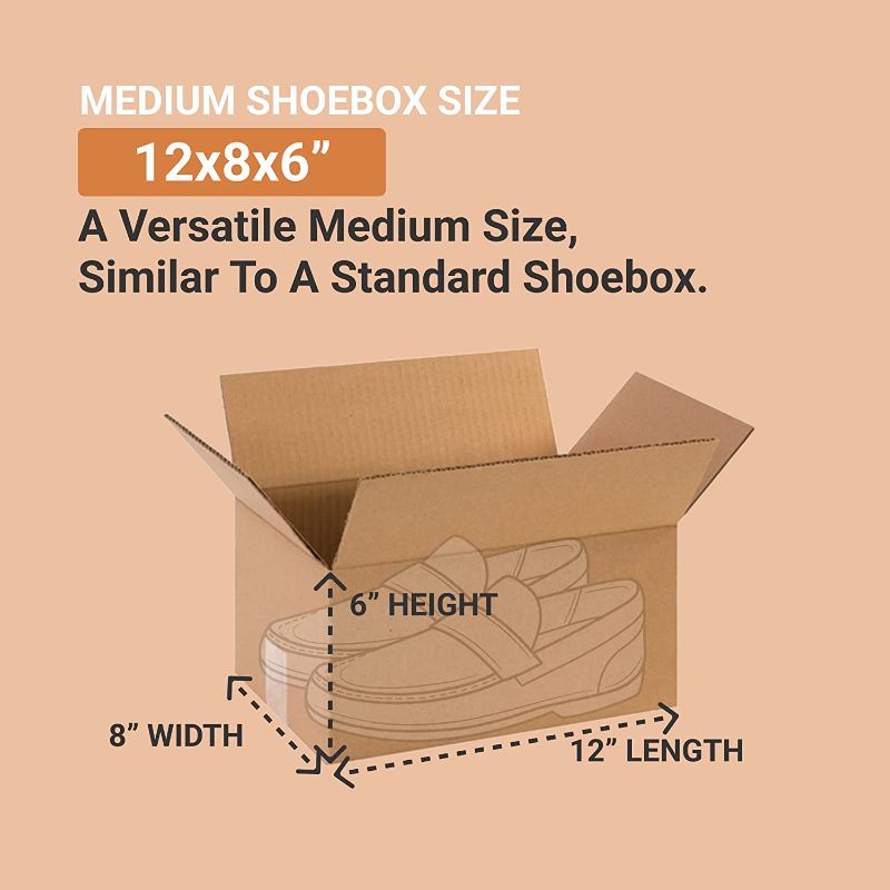 Photo 1 of 12 x 8 x 6 Corrugated Cardboard Boxes, Small 12"L x 8"W x 6"H, Pack of 50| Shipping, Packaging, Moving, Storage Box for Home or Business, Strong Wholesale Bulk Boxes