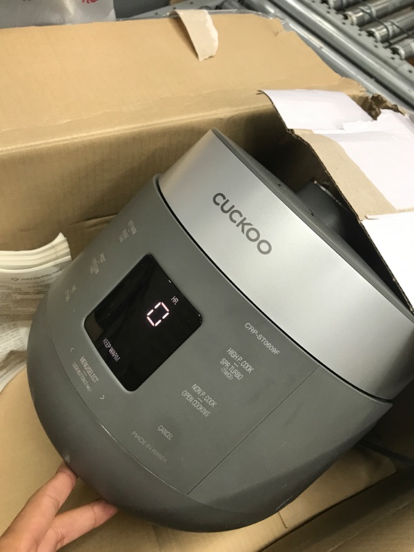 Photo 2 of CUCKOO CRP-ST1009F | 10-Cup (Uncooked) Twin Pressure Rice Cooker & Warmer | 12 Menu Options: High/Non-Pressure Steam & More, Made in Korea, Gray
