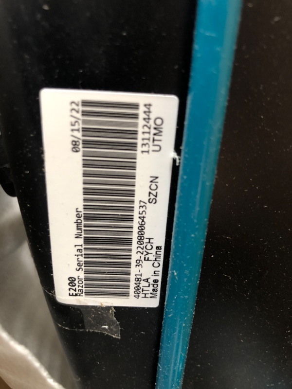 Photo 4 of **USED/MINOR DAMAGE**  Razor E200 Electric Scooter - 8" Air-Filled Tires, 200-Watt Motor, Up to 12 mph and 40 min of Ride Time Standing Ride (E200) Teal