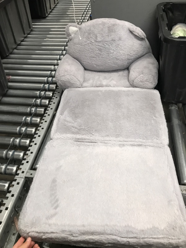 Photo 1 of MONKISS Foldable Kids Sofa, Toddler Chair Plush with Removable Cover, Comfy Kids Couch for Kids Age 1-3 (Grey Kitty)