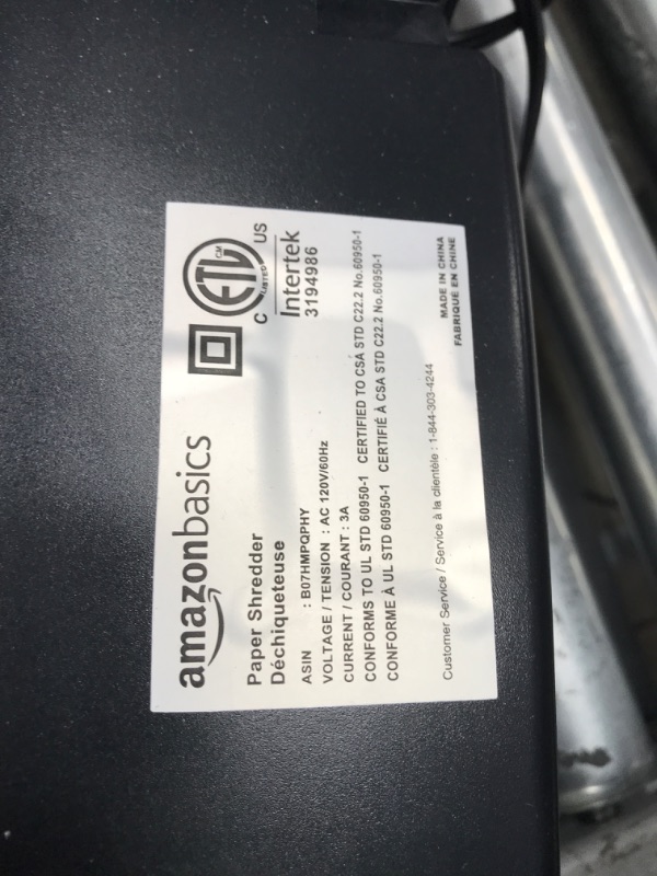 Photo 2 of Amazon Basics 12-Sheet Cross-Cut Paper and Credit Card Home Office Shredder