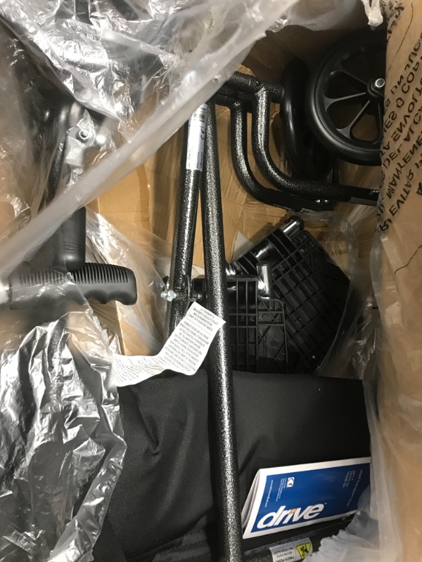 Photo 1 of Drive Medical Lightweight Steel Transport Wheelchair Fixed Full Arms 19" Seat (TR39E-SV)