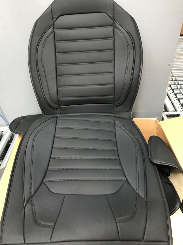 Photo 2 of 
Item Different than Stock Photo******Black Synthetic Leather Seat Covers Front Pair Set of 2 - Premium Leatherette