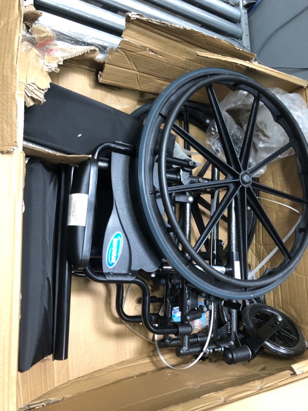 Photo 2 of PRV OPENED; MISSING LEG RESTS**Invacare Tracer SX5 Wheelchair for Adults Everyday Folding 18 Inch Seat Footrests & Desk Arms 18" Seat, Aluminum Footrests