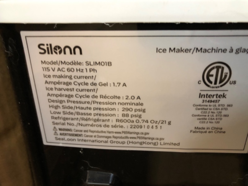 Photo 3 of (Damaged) Silonn Ice Makers Countertop 9 Bullet Ice Cubes & Brita Standard Everyday Water Filter Pitcher, White, Large 10 Cup, 1 Count