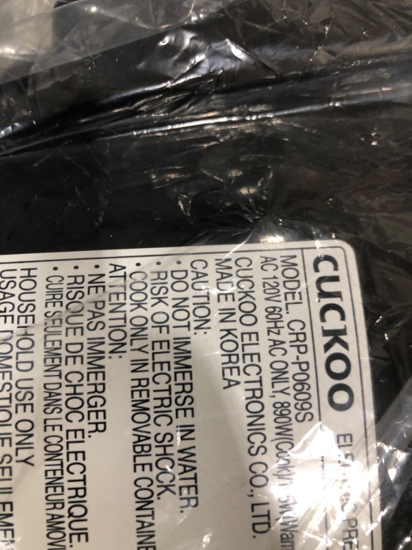 Photo 4 of (damage )CUCKOO CRP-P0609S | 6-Cup (Uncooked) Pressure Rice Cooker | 12 Menu Options: Quinoa, Nu Rung Ji, GABA/Brown Rice & More, Made in Korea | Black/Copper