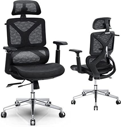 Photo 1 of (sold for part)Memobarco Office Chair, Ergonomic Desk Chairs with Lumbar Support, 3D Adjustable Armrest, Headrest and Seat Depth, Executive Full Mesh Chairs for Business, Hotel, and Home