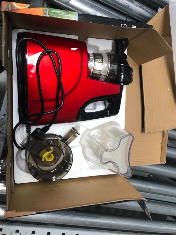 Photo 2 of (sold for parts)OverTwice Slow Masticating Juicer Cold Press Juice Extractor Apple Orange Citrus Juicer Machine with Wide Chute Quiet Motor for Fruit Vegetables