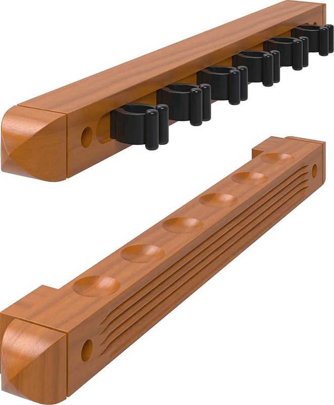 Photo 1 of Fat Cat 2-Piece Wall Mounted Hardwood Billiard/Pool Cue Rack,
