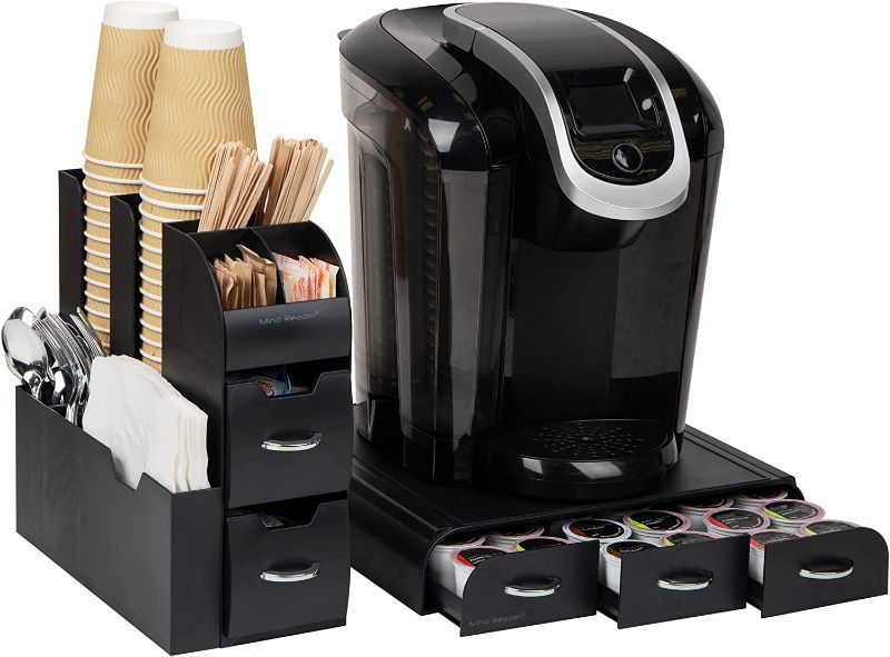 Photo 1 of Mind Reader Organizer Coffee Pod Drawer and Condiment, 2 Piece,36 pods, Black