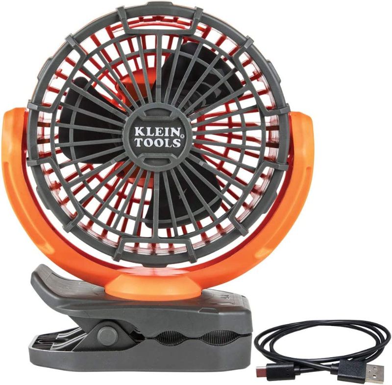 Photo 1 of *incomplete*Klein Tools PJSFM1 Cordless Rechargeable Fan with USB-C Charging Cord and Multiple Mounting Options Perfect for the Jobsite
