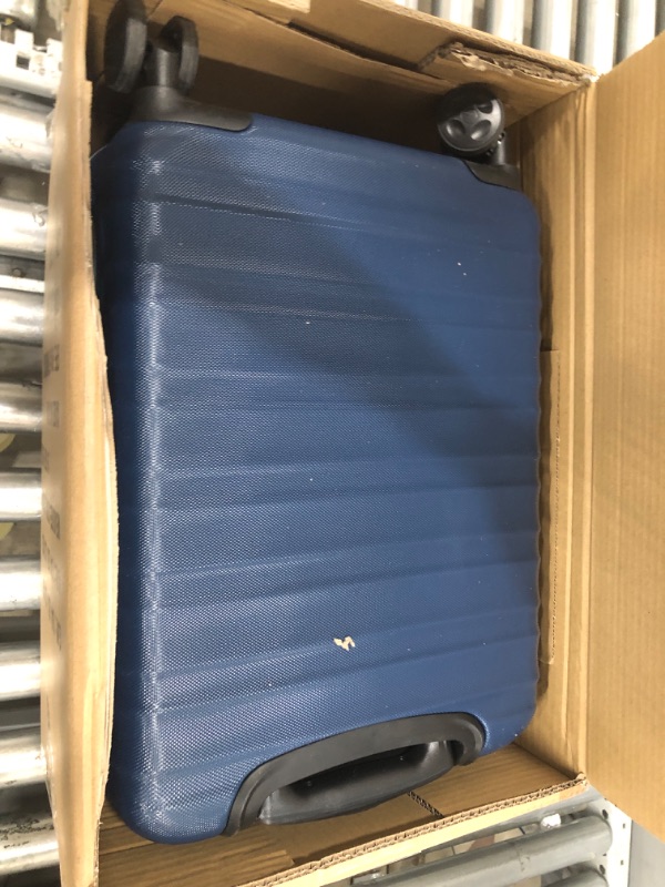 Photo 1 of Amazon Basics 21-Inch Hardside Spinner, Navy Blue Navy Blue 21-inch Spinner