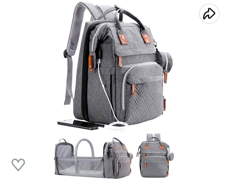 Photo 1 of **DAMAGE**ISMGN Diaper Bag Backpack with Changing Station, Large Diaper Bag, Multifunctional Diaper Bag, Gray