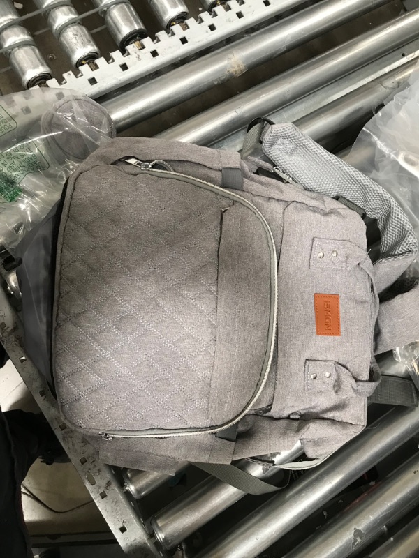 Photo 2 of **DAMAGE**ISMGN Diaper Bag Backpack with Changing Station, Large Diaper Bag, Multifunctional Diaper Bag, Gray