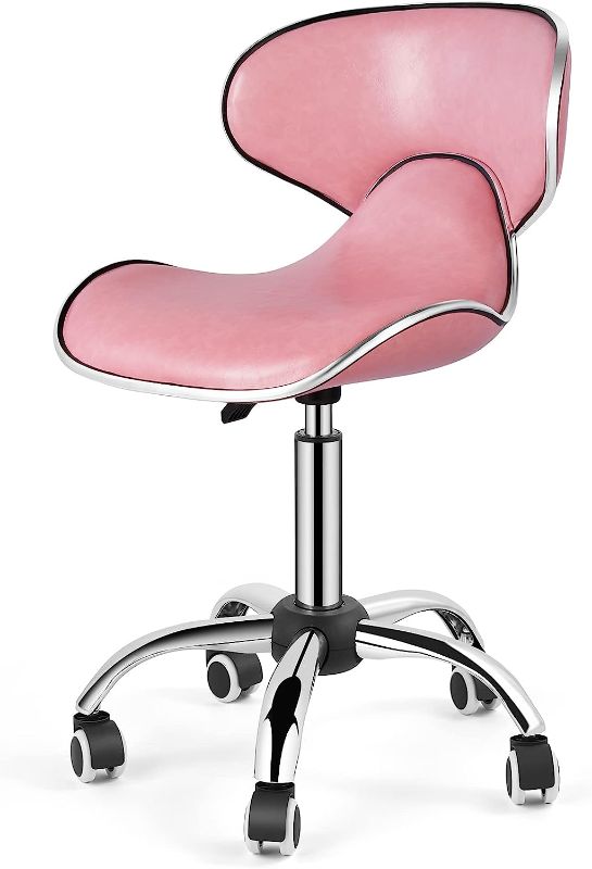 Photo 1 of *PARTS ONLY*// COLOR MAY VARY** Artist hand Barber Stool Rolling Swivel Salon Stool Chair Barber Stool with Back Support, Ergonomic seat hydraulically Adjustable for Medical Massage Salon...
