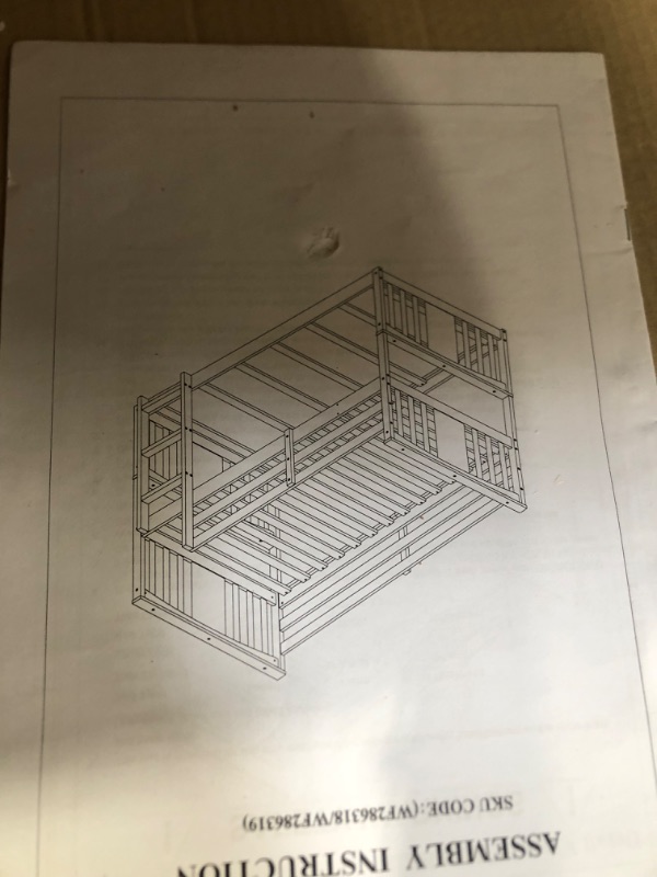 Photo 4 of *BOX 1 OF 2* *MISSING** *INCOMPLETE* TWIN GRAY BUNK BED WF286318AAE