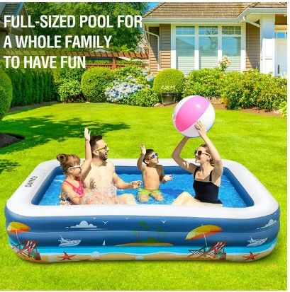 Photo 1 of FUNAVO Inflatable 100" X 71" X 22" Full-Sized Swimming Pool Lounge Pool Rectangular
