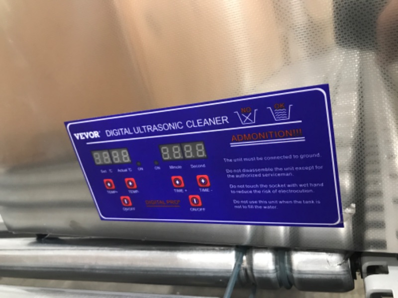 Photo 4 of VEVOR 22L Industrial Ultrasonic Cleaner with Digital Timer&Heater 40kHz Professional Ultrasonic Cleaner 110V with Excellent Cleaning Effect for Wrench Tools Industrial Parts Mental Apparatus
