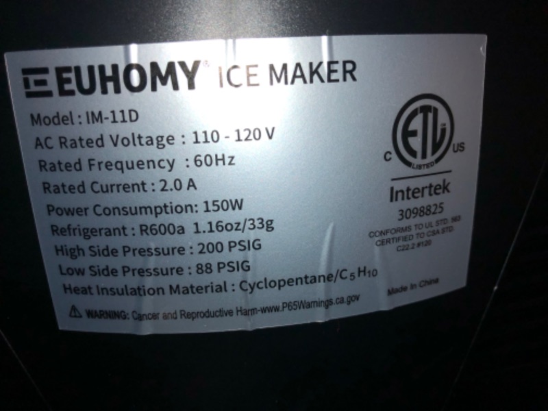 Photo 3 of 1.6lbs Matte Black Circular Bullet Ice Maker IM-11D
