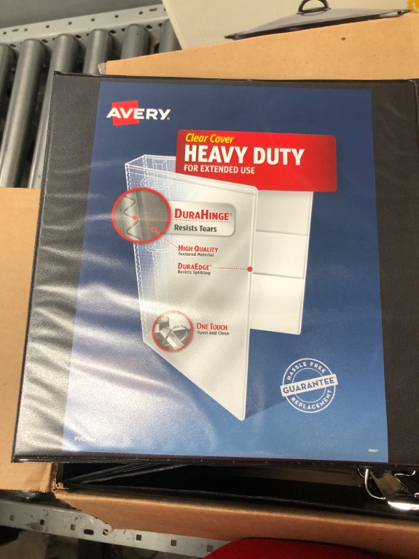 Photo 5 of Avery Heavy Duty View 3 Ring Binder, 2" One Touch EZD Ring, Holds 8.5" x 11" Paper, 6 Black Binders (79692)
