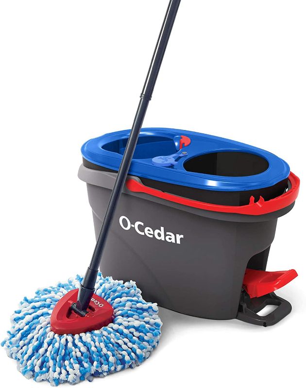 Photo 1 of (SEE NOTES) O-Cedar EasyWring  Rinse Clean Microfiber Spin Mop System + 3 Refills 