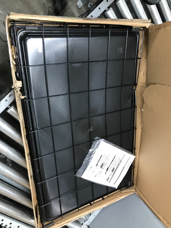 Photo 1 of **DAMAGED BOTTOM** MidWest Homes for Pets Newly Enhanced Single & Double Door New World Dog Crate, Includes Leak-Proof Pan, Floor Protecting Feet, & New Patented Features 36-Inch Single Door