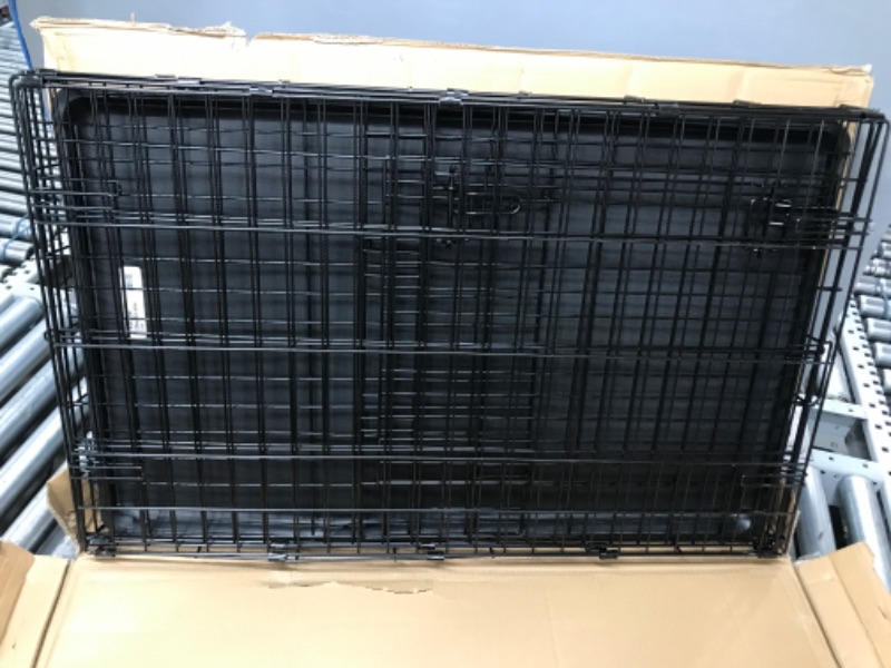 Photo 1 of **DAMAGED BOTTOM** MidWest Homes for Pets Newly Enhanced Single & Double Door New World Dog Crate, Includes Leak-Proof Pan, Floor Protecting Feet, & New Patented Features 36-Inch Single Door