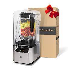 Photo 1 of **Missing Attachments** WantJoin Commercial Professional Blender With Shield Quiet Sound Enclosure 2200W Industries Strong and Quiet Professional-Grade Power, Self-Cleaning, Silver
