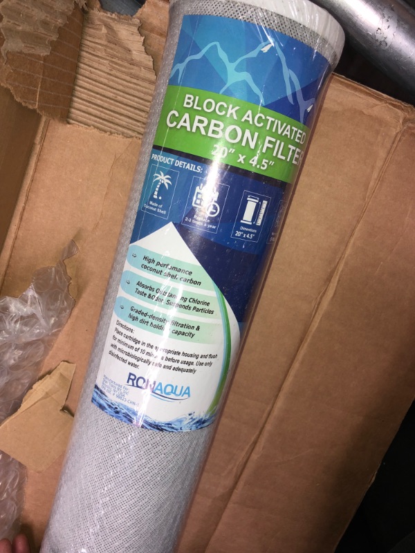 Photo 2 of  Whole House Water Filter Replacement Cartridge, CTO Carbon Block, 20” x 4.5”