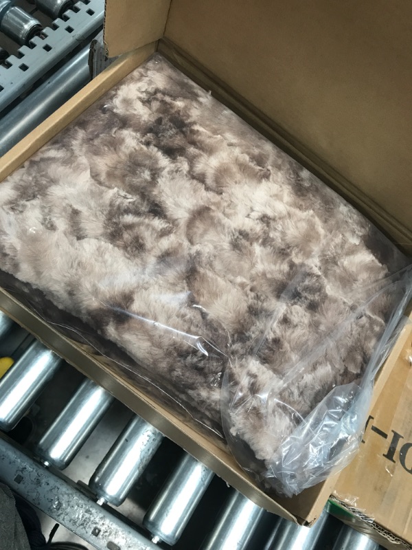 Photo 2 of Amazon Brand – Pinzon Faux Fur Throw Blanket 63" x 87", Alpine Brown 63 in x 87 in Alpine Brown