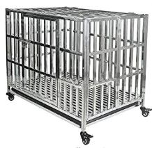 Photo 1 of *MISSING PIECES* Confote 37" Stackable Heavy Duty Dog Kennel Pet Stainless Steel Crate Cage for Small Dogs with Tray in-Door Foldable & Portable for Animal Out-Door Travel
