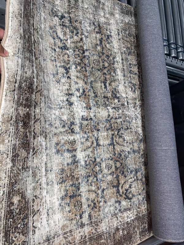 Photo 1 of Amber Lewis x Loloi Morgan Collection MOG-02 Navy / Sand, Traditional 3'-6" x 5'-6" Accent Rug feat. CloudPile™ Navy / Sand 3'-6" x 5'-6"