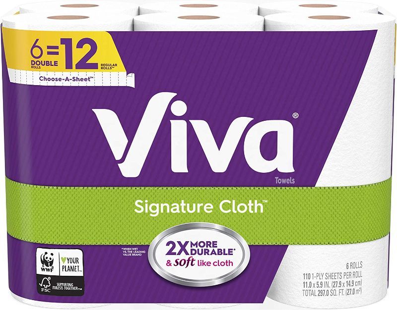 Photo 1 of Viva Signature Cloth Choose-A-Sheet Paper Towels, Soft & Strong Kitchen Paper Towels, White, 6 Count
